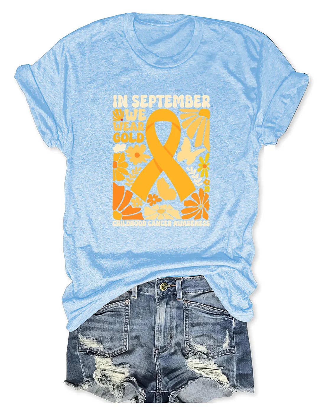 In September We wear Gold Childhood Cancer Awareness T-shirt