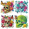 Blumen Schmetterlinge Schädel - speziell geformtes Diamantgemälde - 30*30cm