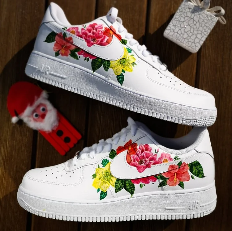 Custom Hand-Painted Sneakers- "Flowers"