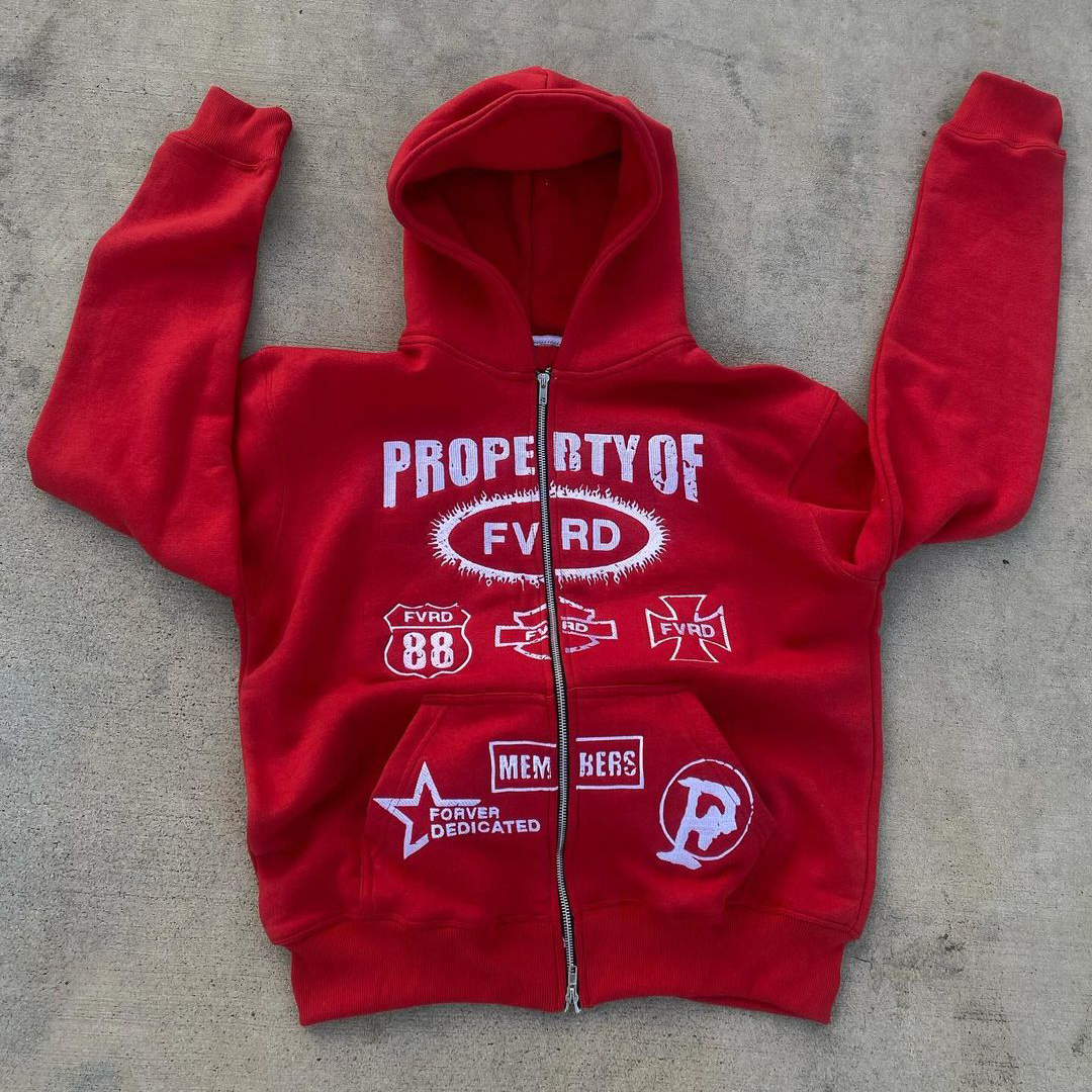 Casual Letters Mixed Print Long Sleeve Hoodies