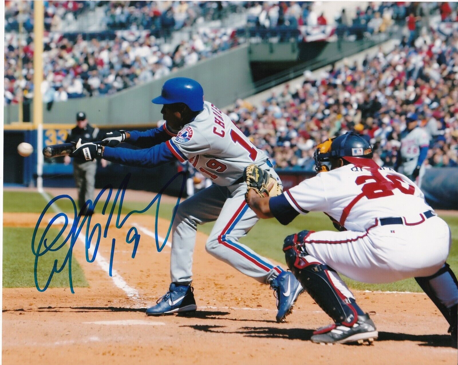 ENDY CHAVEZ MONTREAL EXPOS ACTION SIGNED 8x10