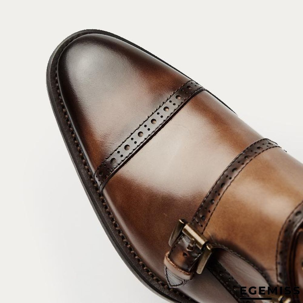 British Style Vintage Hand-carved Bullock Buckle Boots | EGEMISS