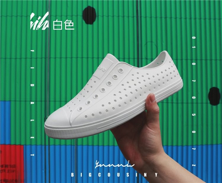 Comemore Flats Nativ Jelly Shoe Summer Croc Shoes Scarpe Garden Shoes Beach Hollow Loafers Candy Color Sandals Waterproof Mesh