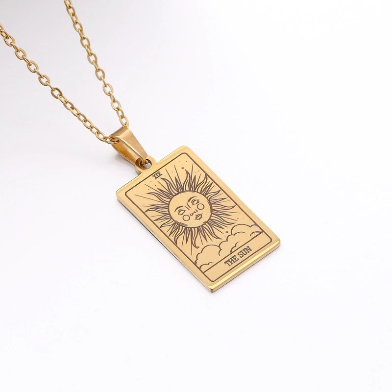 Minimalist Human Tarot 304 Stainless Steel Plating Pendant Necklace