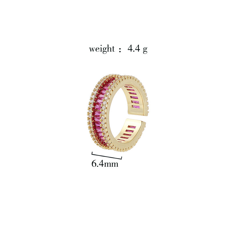 Moderate Luxury Women Circle Geometric Copper Electroplating Rings