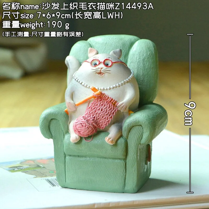 Cute Simulated Cat Ornaments Anime Figures Kawaii Room Decor Gifts for New Year 2022 Kitten Figurines for Interior