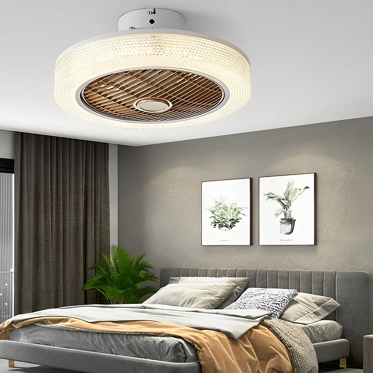 Modern Bladeless Ceiling Fans Lights Inverter Ceiling Fan with Chandelier  LED