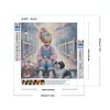 Diamond Painting-DIY Full Round Drill Girl and Dog