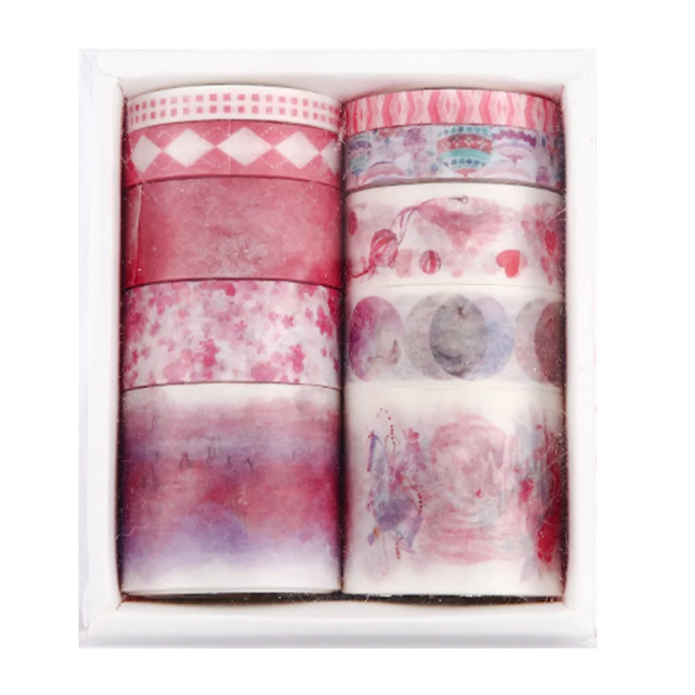 10 Rolls Adhesive Tape Washi Tape Set Color Tape