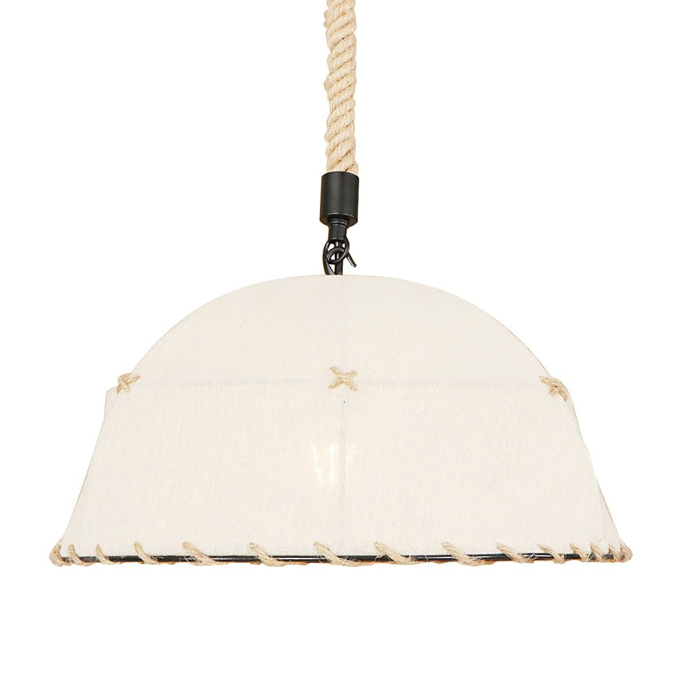 Home Deco Countryside Fabric White Pendant Light LED E27 Simple Hanging Lamp For Lounge Shop Cafe Living Room Bedroom Restaurant