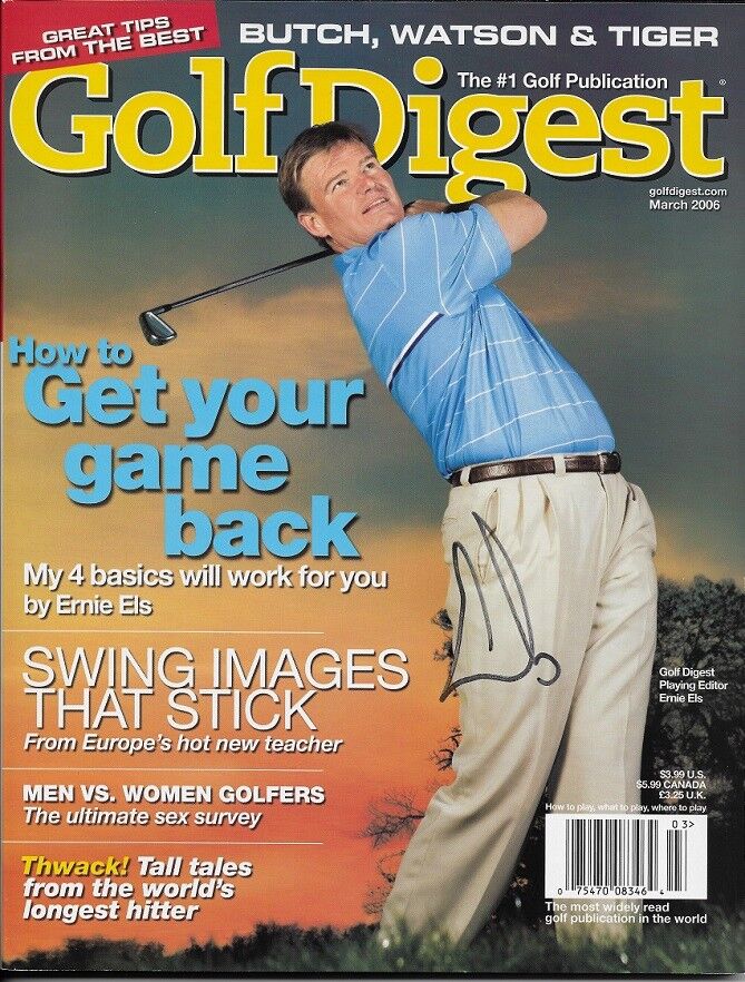 *ERNIE ELS*SIGNED*AUTOGRAPHED*GOLF DIGEST*MAGAZINE*GOLF*PGA TOUR*COA*