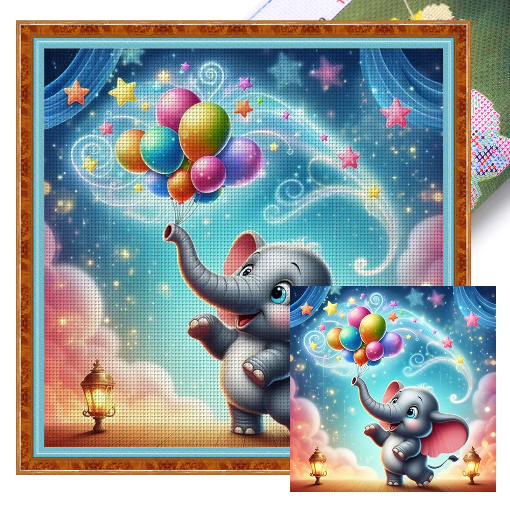 11CT Full Stamped Cross Stitch - Dumbo(Canvas|40*40CM)
