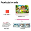 Dog 2027 DIY Paper Diamond Painting Calendar Set Special Shaped Drill Monthly Flip Tabletop Calendar Kit Handmade for Adults Beginners Gift Home Office Decor