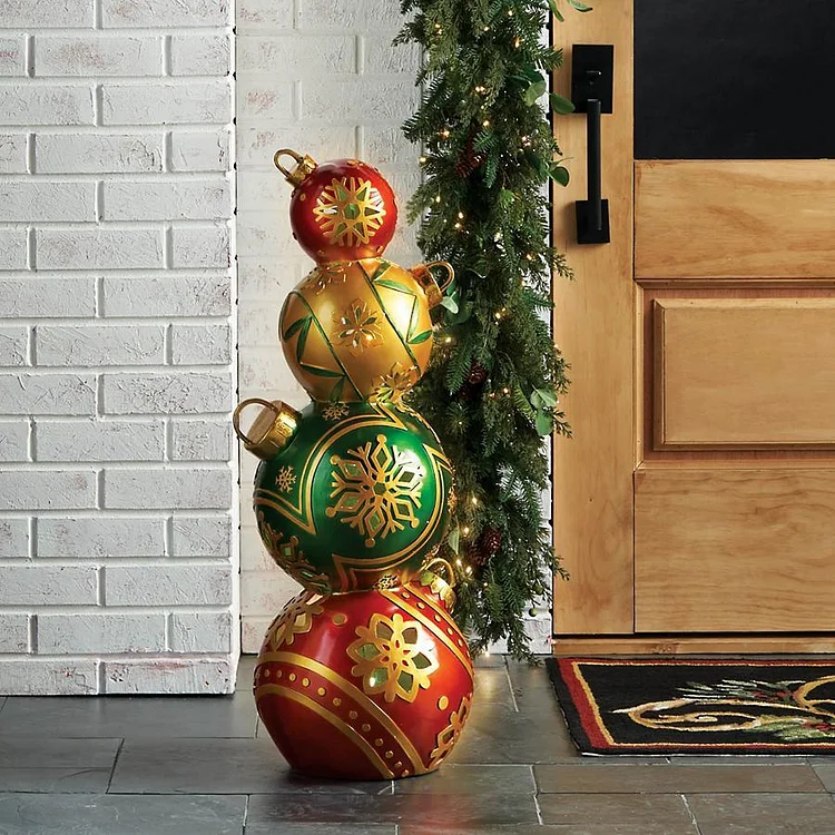 🔥kukelife🔥LED Stacked Ornament Door Greeter