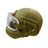  NIJ IV MICH Tactical Ballistic Helmet With Bulletproof Glass Face Shield And Chin Guard