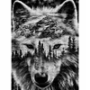 Wolf Forest Silhouette-11CT Stamped Cross Stitch 50*65cm (Big Size)