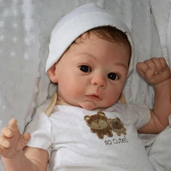 Realistic 18'' Morgan New Silicone Reborn Baby Doll, Cloth Body & Slicone Body - Reborn Shoppe