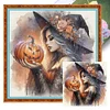 Pumpkin Witch-11CT Stamped Cross Stitch 50*50cm/19.69*19.69in