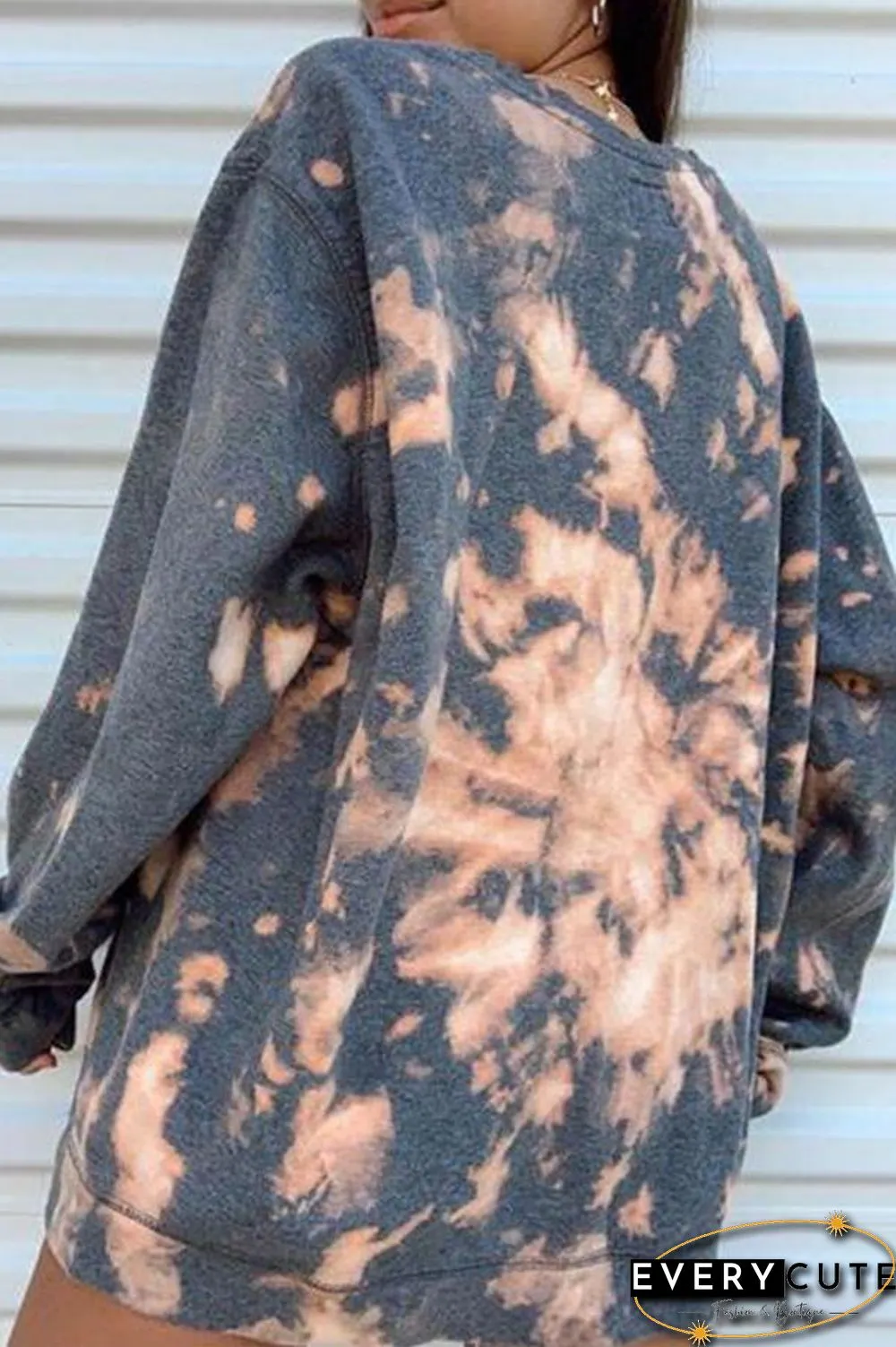 Tie-dye Print Long-sleeved Sweatshirt P15988