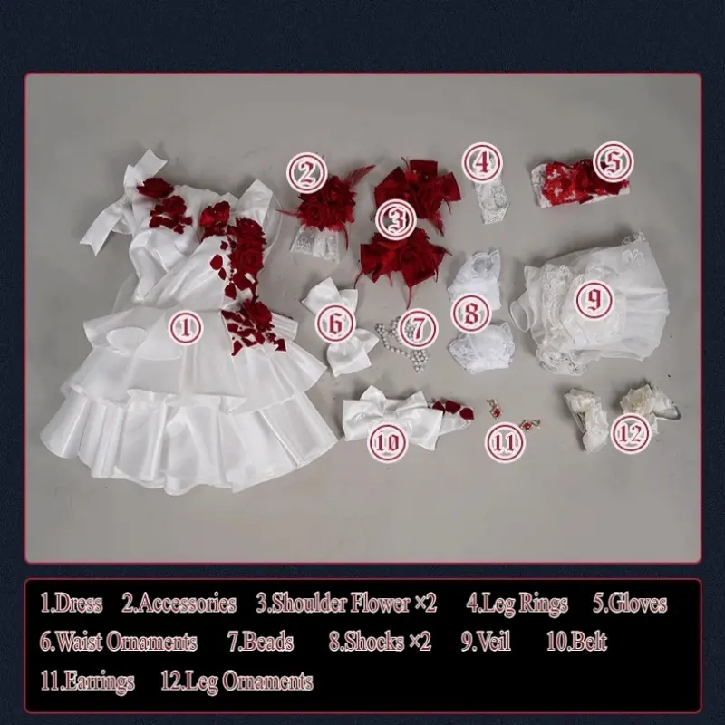 [Wetrose] In Stock SSR Identity V Perfumer Vera Nair Crimson Bride Cosplay Costume