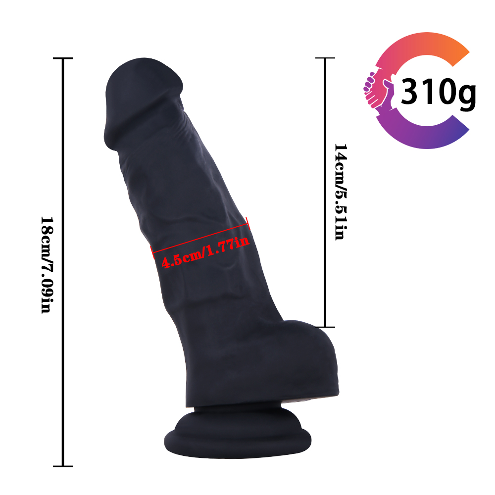 Realistic Veined Silicone Black Big Dildo