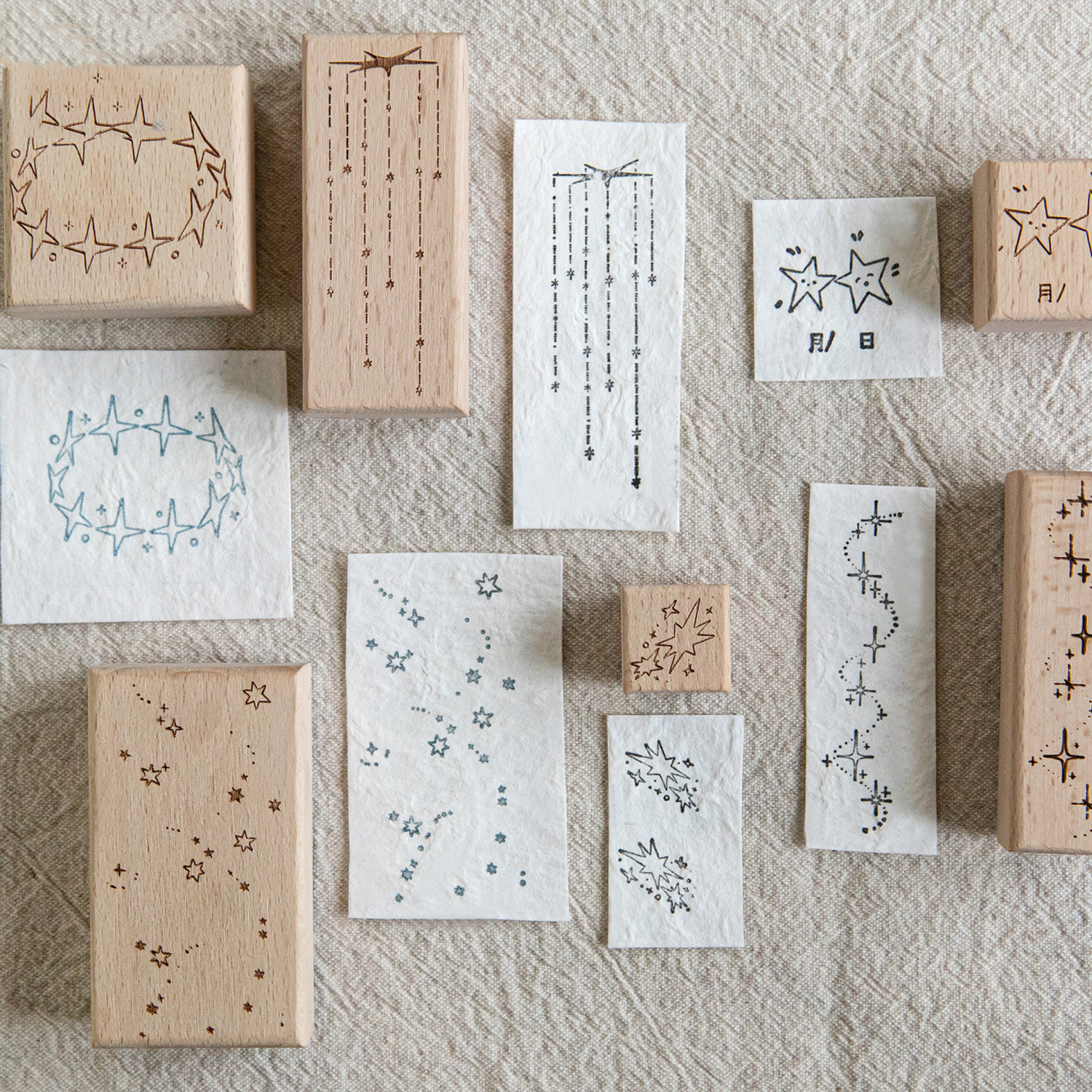 나무 스탬프 - 럭키 스타 커밍 시리즈 빈티지 스타라이트