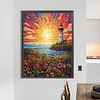 Sunrise Sea Lighthouse-Full Round Diamond Painting 50*65CM
