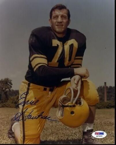 Ernie Stautner Steelers Hof Signed Psa/dna 8x10 Photo Poster painting Authentic Autograph