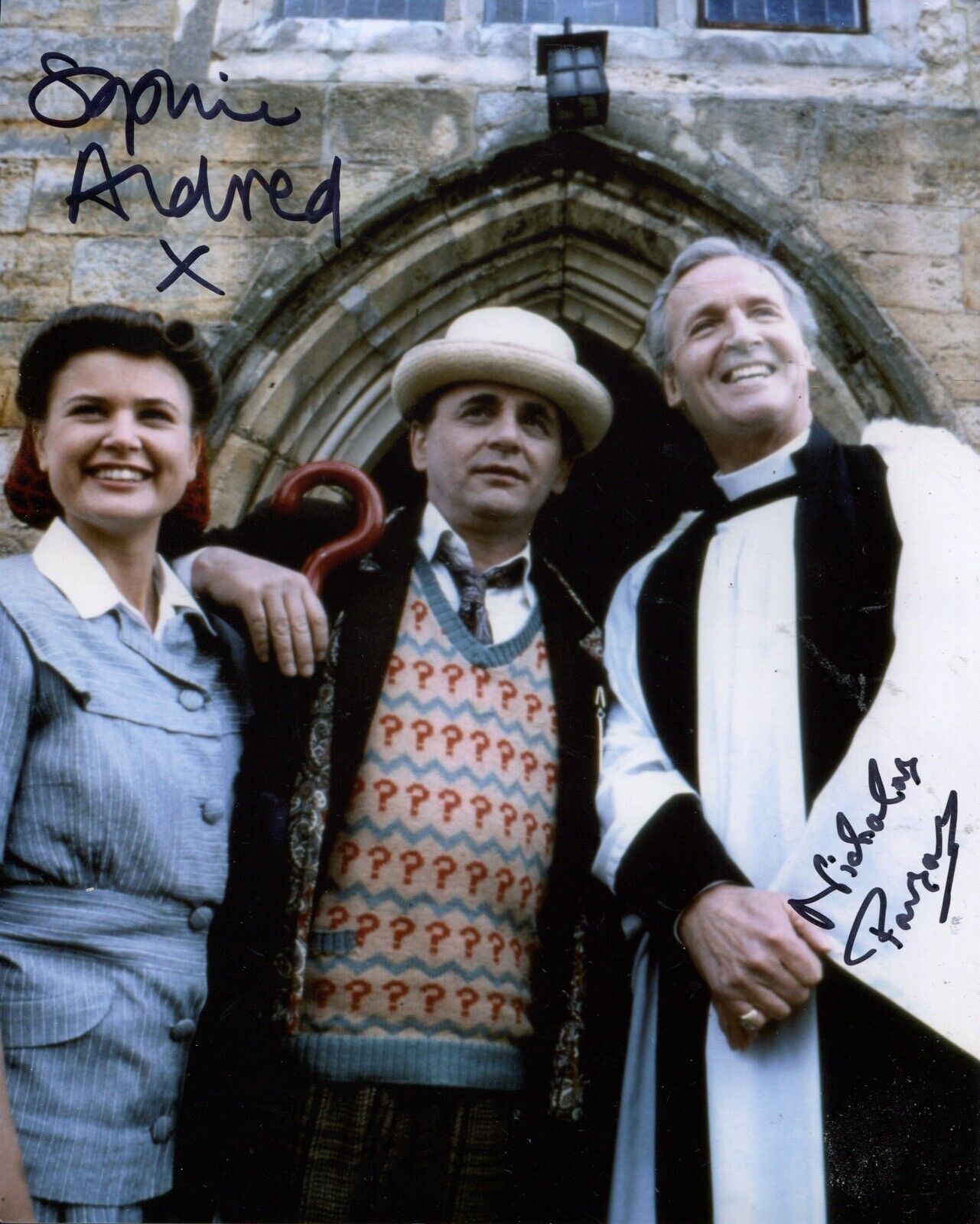 Nicholas Parsons & Sophie Aldred signed DOCTOR WHO Photo Poster painting - UACC DEALER