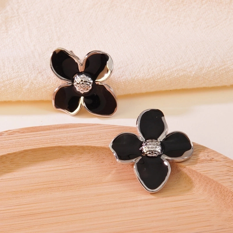 1 Pair Fairy Style Cute Sweet Flower 304 Stainless Steel Imitation Gold  Ear Studs