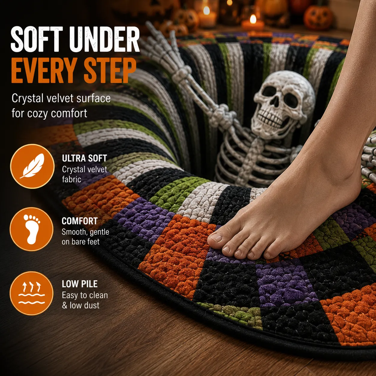 Rug flatness verification under family daily walking