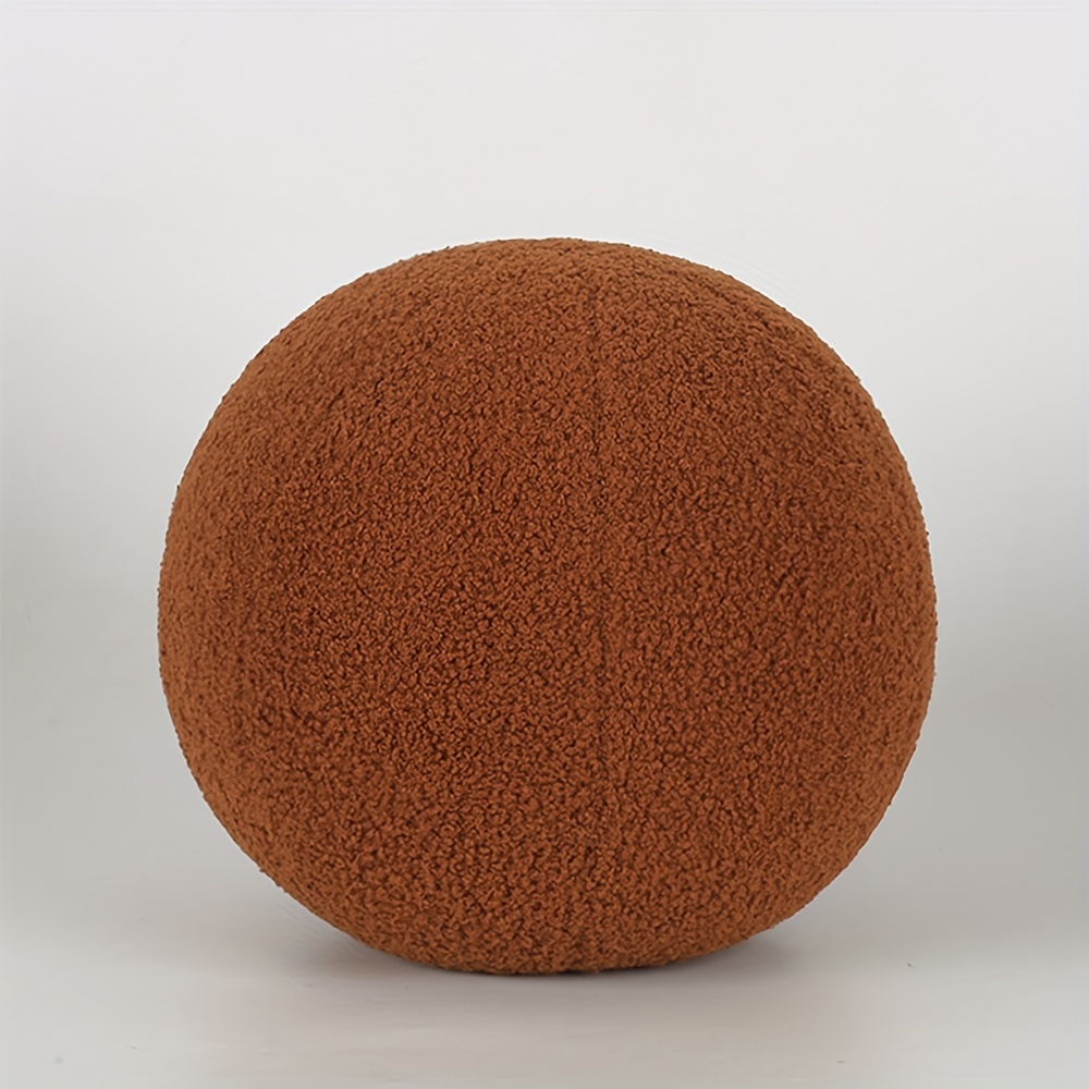 1pc Nordic Style Spherical Cushion Soft Velvet Cushion Solid Color Plush Sofa Cushion Throw Pillows Chair Cushion For Living Room Decoration Bedroom Decoration Home Decor