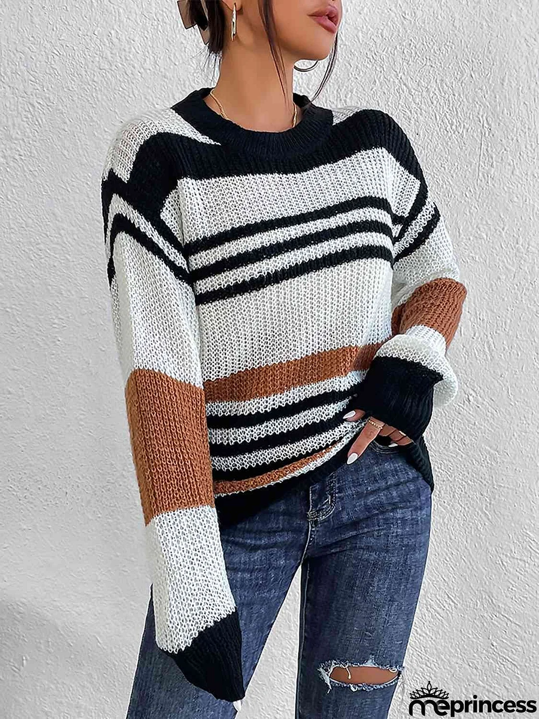 Striped Round Neck Sweater
