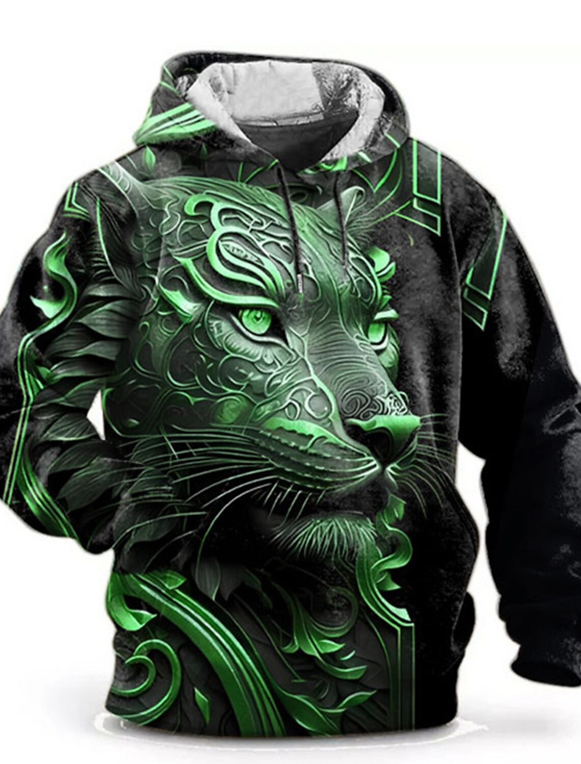 Destinybetclub New Graphic Lion Men's Fashion 3D Print Hoodie Streetwear Hoodies Long Sleeve Hooded Print Front Pocket Spring Hoodie Sweatshirt