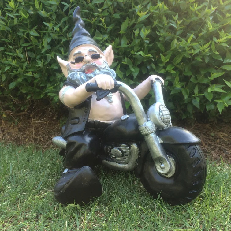 Resin Biker Garden Gnome