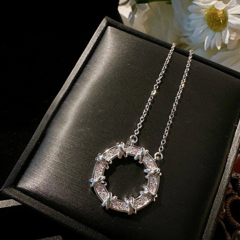 Copper Minimalist Classic Style Inlay Solid Color Zircon Rings Earrings Necklace