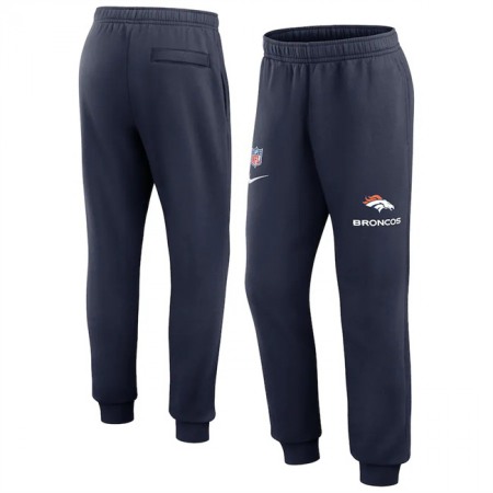 Men's Denver Broncos Navy Chop Block Fleece Sweatpants U6VL