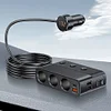 128W 7-in-1 Car Charger Splitter 12-24V PD30W QC3.0 Charge Independent Switches