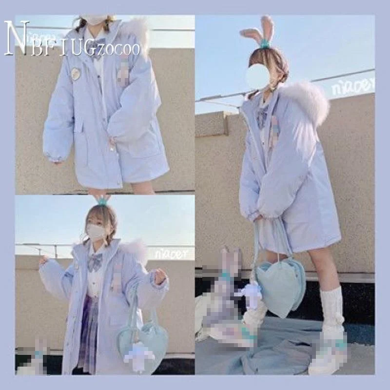 2020 Winter New Preppy Style Loose Women Parkas Fashion Kawaii Female Coat