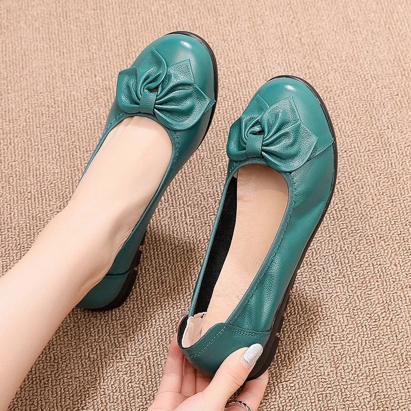 GKTINOO Plus Size(34-43)Loafers Comfortable Women Genuine Leather Flat Shoes Woman Casual Nurse Work Shoes Women Flats 6 colors