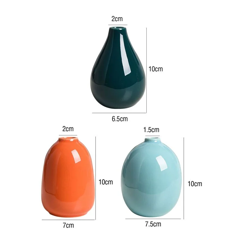 Ceramic Vase Mini Ornaments Simple Nordic Style Living Room Flower Arrangement Floral Bedroom Dried Flower Decorations