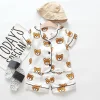 Baby Boy Girl Pajamas Set Summer Sleepwear Cartoon Printed Tops+Shorts 2 Pcs - honeylives