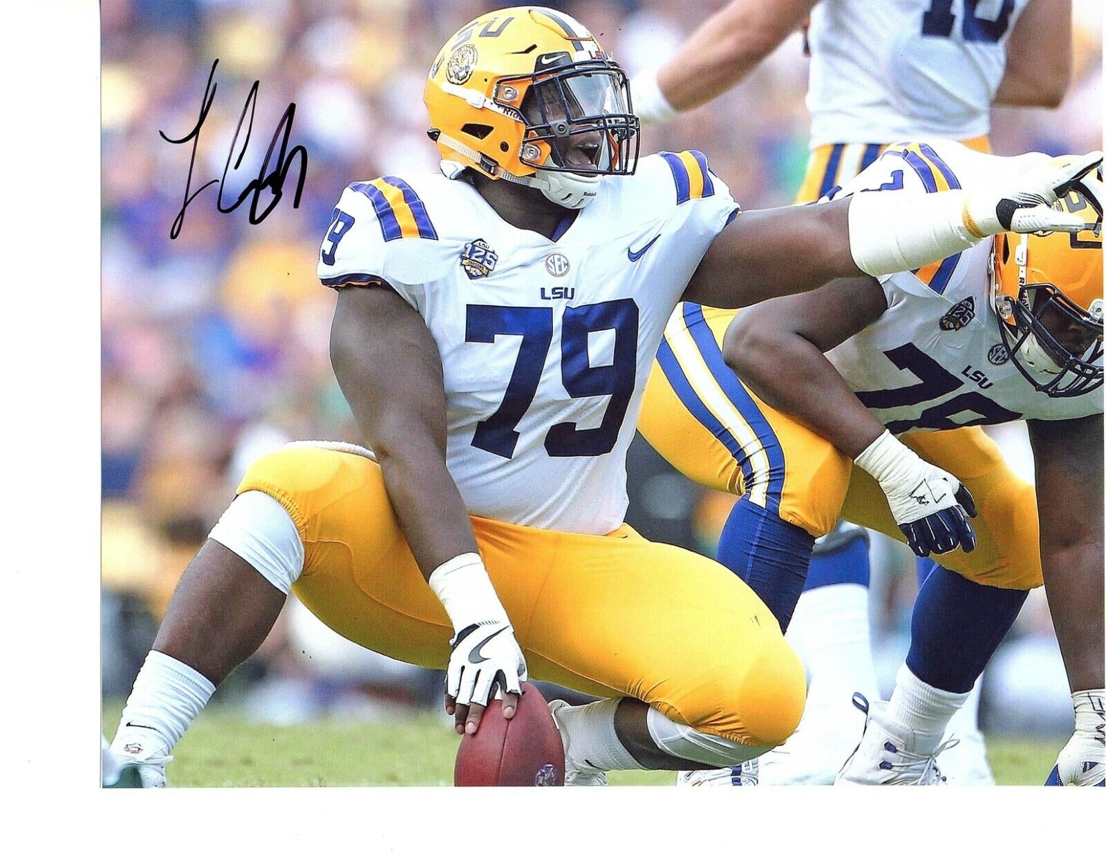 Lloyd Cushenberry LSU signed autographed 8x10 football Photo Poster painting National Champs K