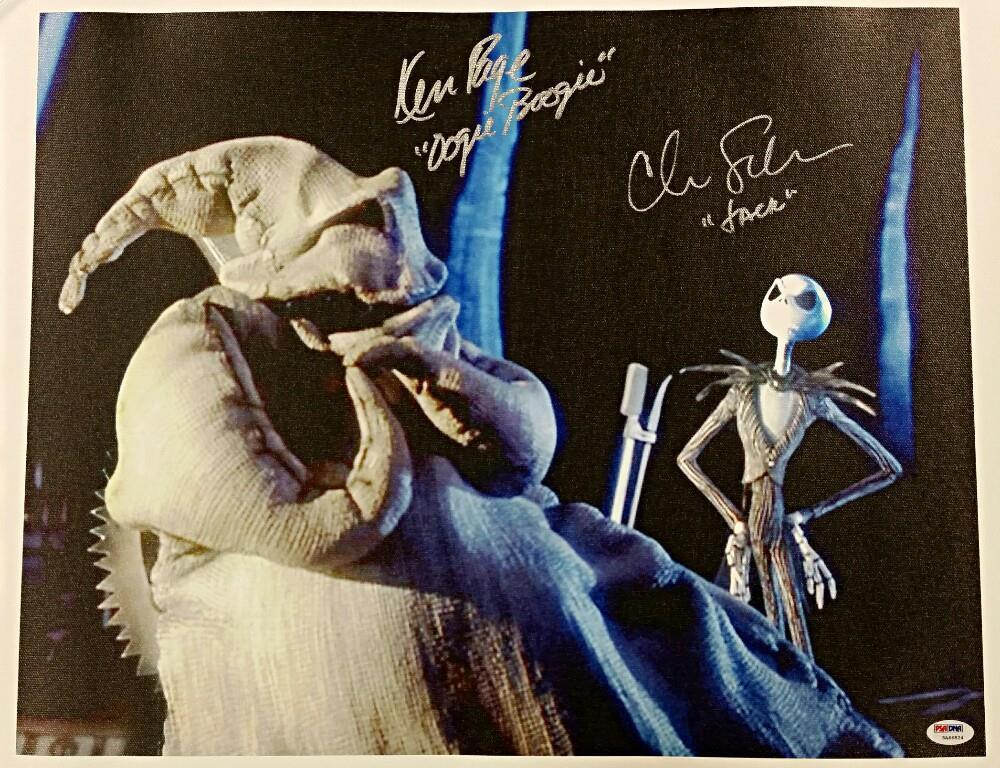 CHRIS SARANDON + KEN PAGE Signed 16x20 Canvas Photo Poster painting Nightmare Before Xmas PSA