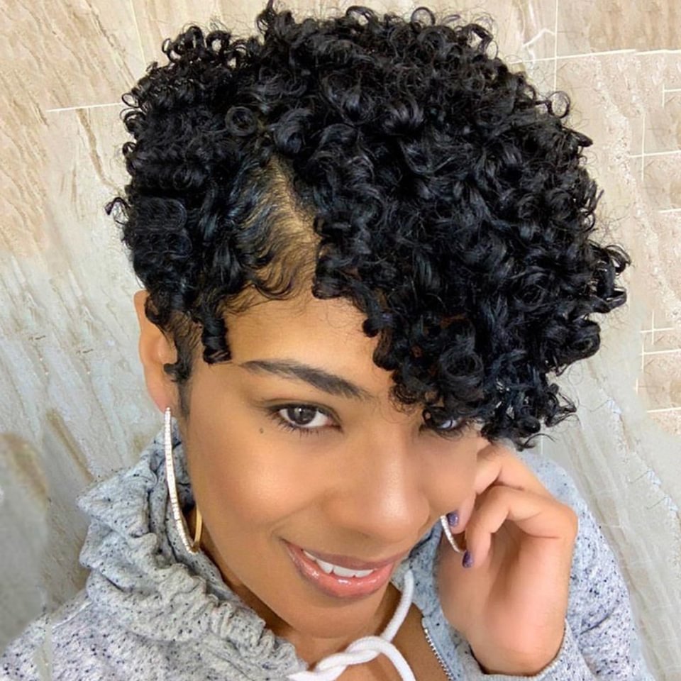 Short Curly Bob Wig Lace Part Wig US Mall Lifes