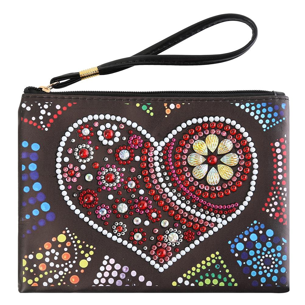 

Heart-DIY Creative Diamond Wristlet Bag, 501 Original