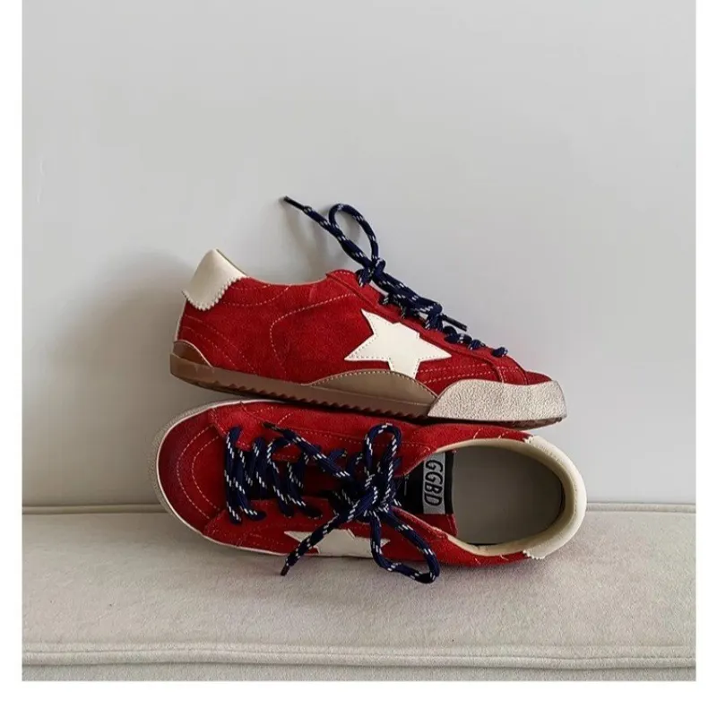 Churchf Churchf New Fashion Old Style Laceded Moral Shoes Women Retro Star Small Dirty Shoes College Style Sports Shoes