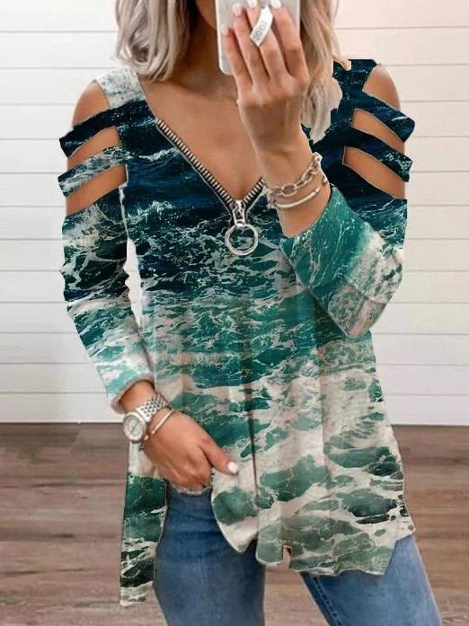 Women Half Sleeve V-neck Solid Color Dress