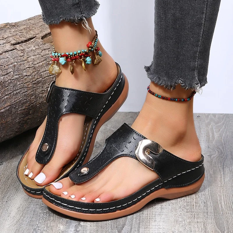 Vstacam Thanksgiving Wedges Sport Flats Women Slippers Summer Flop Flops 2022 New Fashion Sandals Women Shoes Casual Slingback Slides Mujer Zapatos