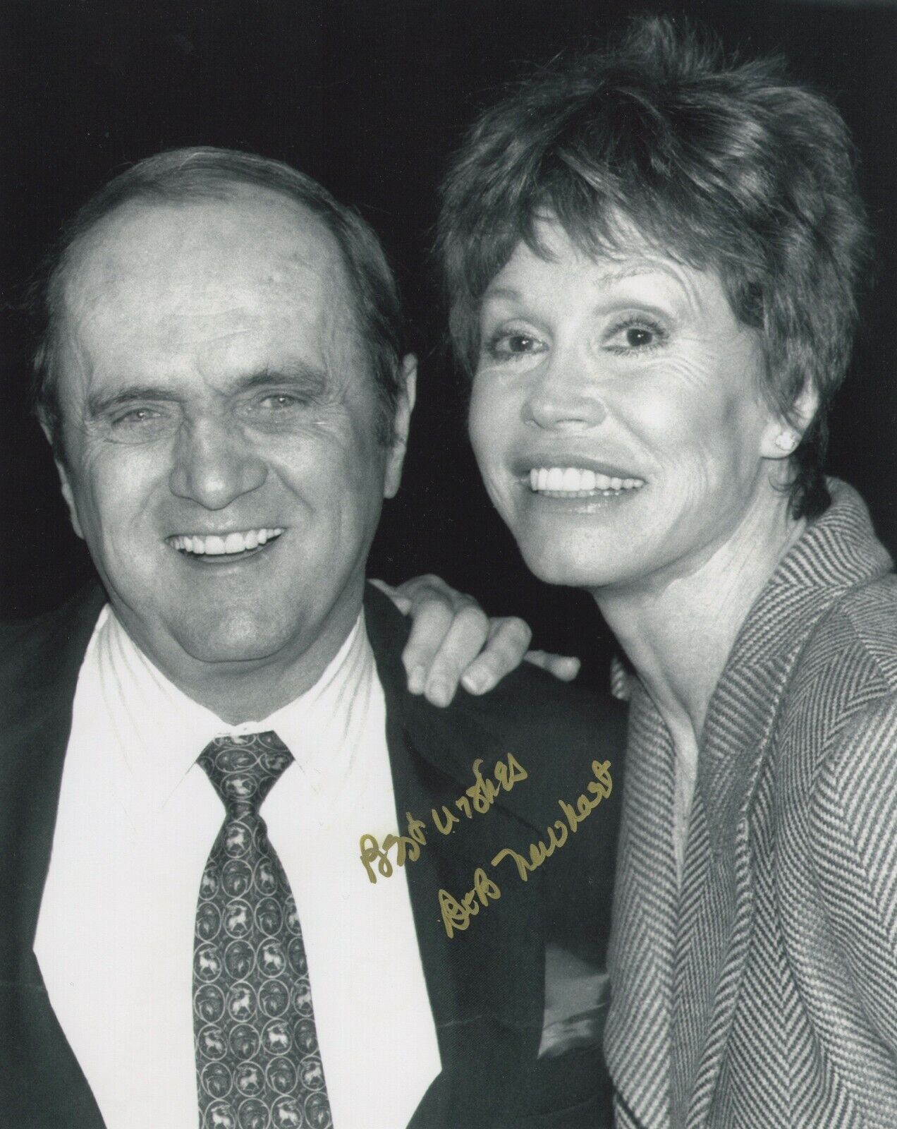 BOB NEWHART SIGNED AUTOGRAPH 8X10 Photo Poster painting MARY TYLER MOORE